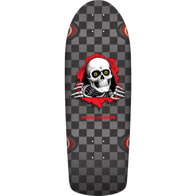 Powell Peralta 10" x 30" OG Ripper Checker Reissue Silver/Black Stain Skateboard Deck 5150 Skate Shop