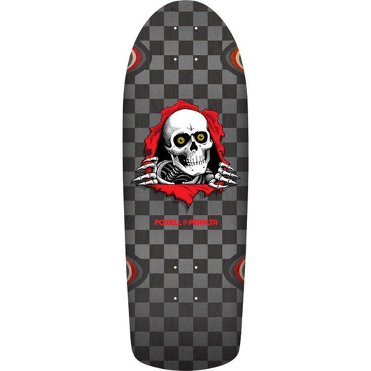 Powell Peralta 10" x 30" OG Ripper Checker Reissue Silver/Black Stain Skateboard Deck 5150 Skate Shop