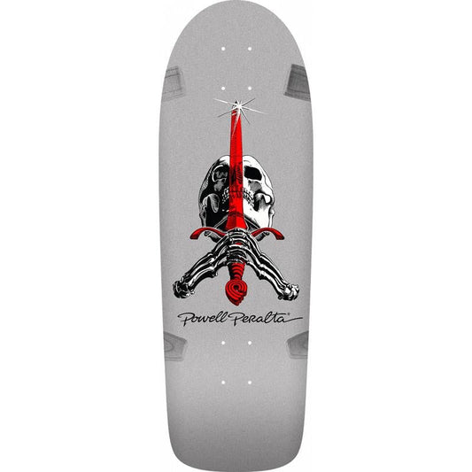 Powell Peralta 10" x 30" Ray Rodriguez OG Skull and Sword Silver Skateboard Deck-5150 Skate Shop