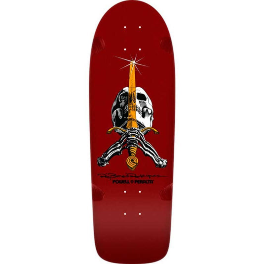 Powell Peralta 10" x 30" Ray Rodriguez Skull & Sword Reissue Burgundy Skateboard Deck-5150 Skate Shop