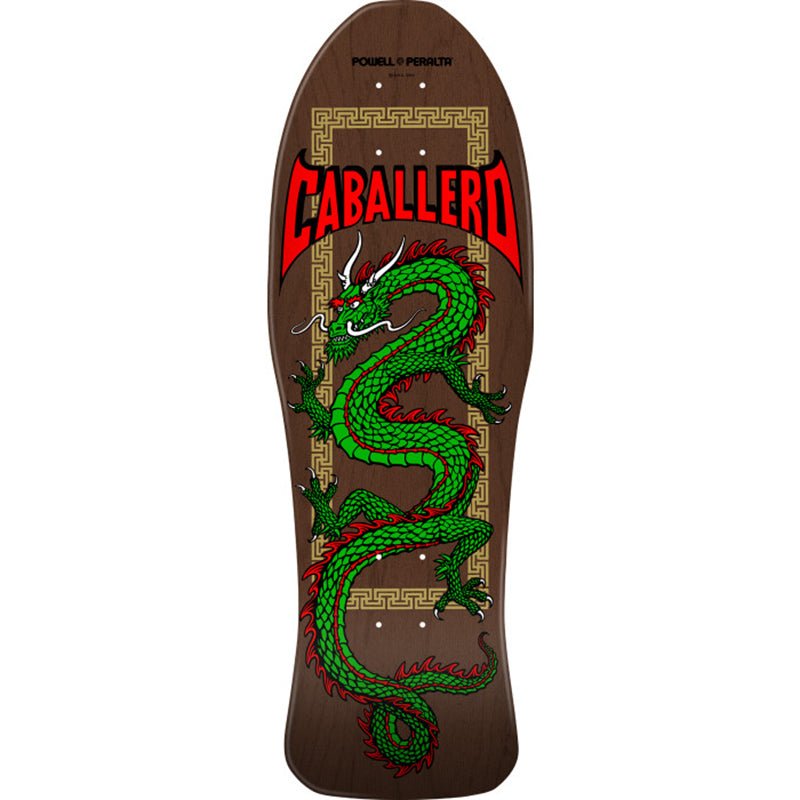 Powell Peralta 10" x 30" Steve Caballero Chinese Dragon Reissue Deck Brown Stain Skateboard Deck - 5150 Skate Shop
