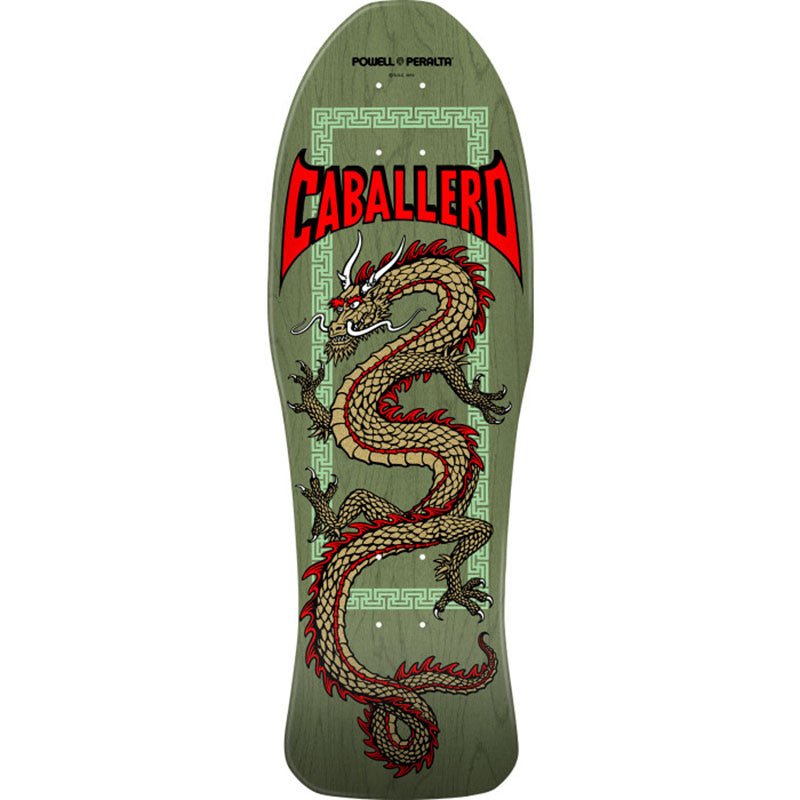 Powell Peralta 10" x 30" Steve Caballero Chinese Dragon Reissue Sage Green Skateboard Deck-5150 Skate Shop