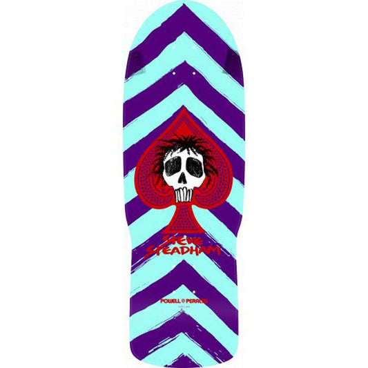 Powell Peralta 10" x 30.12 Steadham Skull & Spade Purp/Aqua Reissue Skateboard Deck-5150 Skate Shop