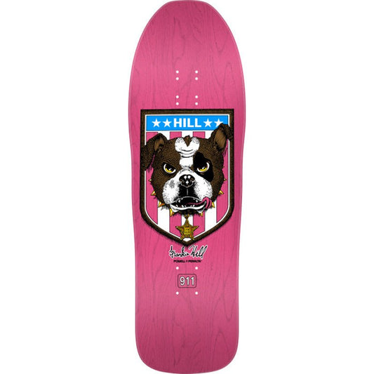 Powell Peralta 10" x 31.5" Frankie Hill Bull Dog Reissue Pink Stain Skateboard Deck - 5150 Skate Shop