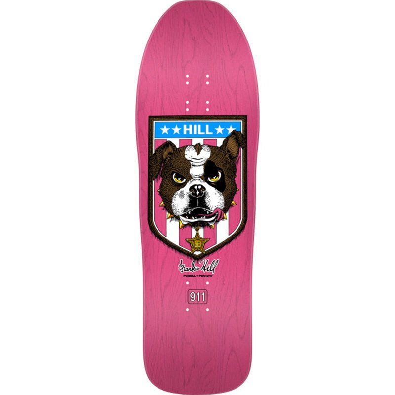 Powell Peralta 10" x 31.5" Frankie Hill Bull Dog Reissue Pink Stain Skateboard Deck-5150 Skate Shop