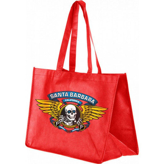 Powell Peralta 12" x 16" Shopping Bag Santa Barbara Winged Ripper Woven Red 5150 Skate Shop