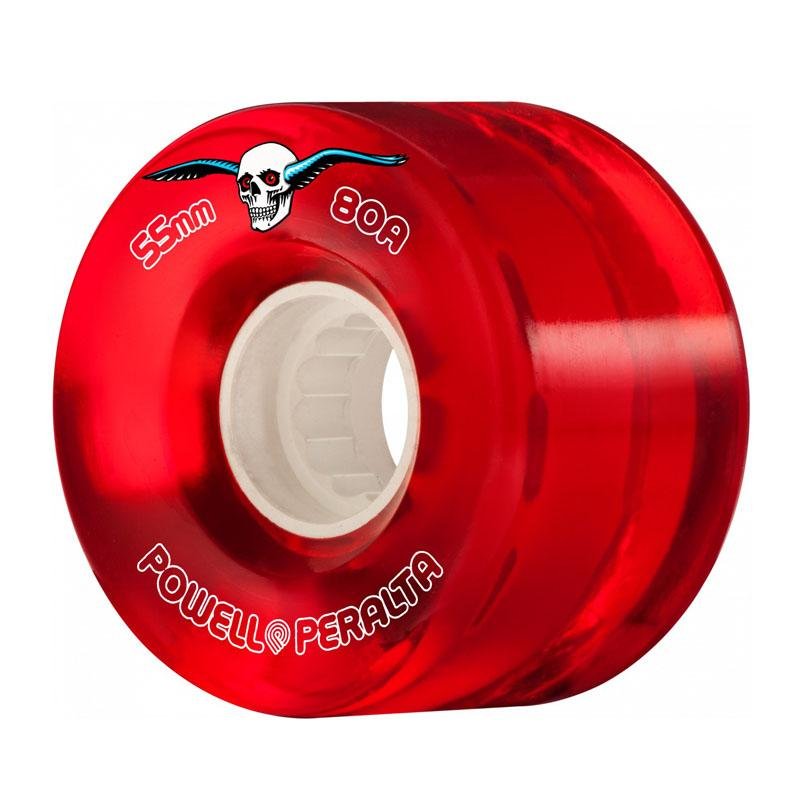 Powell Peralta 55mm 80a Clear Cruiser Red Skateboard Wheels 4pk - 5150 Skate Shop