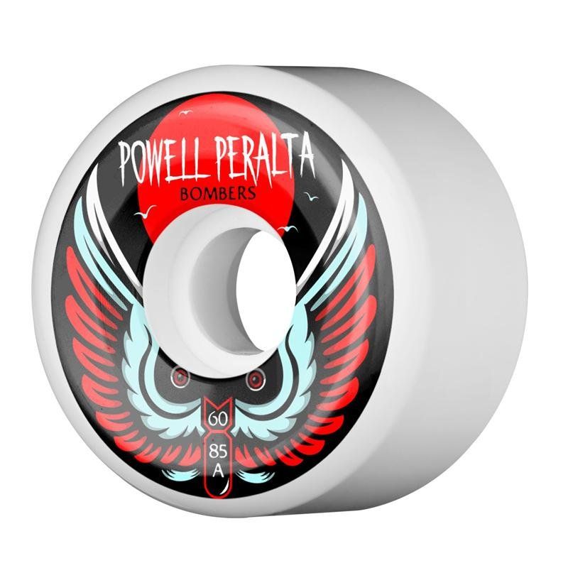 Powell Peralta 60mm 85a Bomber 3 White Skateboard Wheels 4pk 5150 Skate Shop