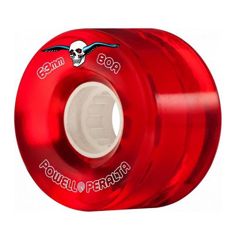 Powell Peralta 63mm 80a Clear Cruiser Red Skateboard Wheels 4pk - 5150 Skate Shop