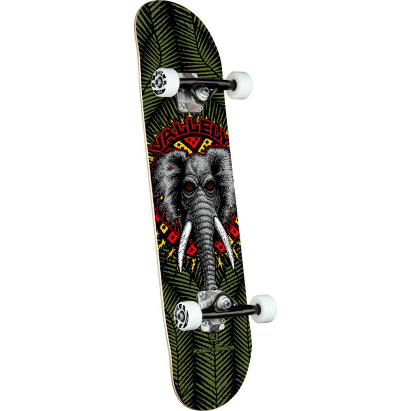 Powell Peralta 8.25" x 31.95" Vallely Elephant Olive Birch 243 K20 Complete Skateboard - 5150 Skate Shop