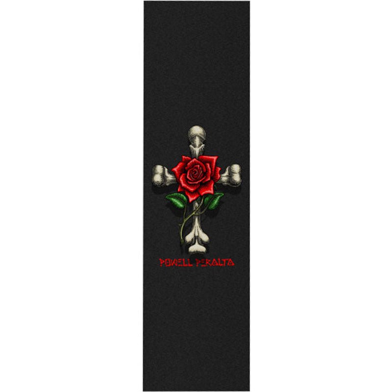 Powell Peralta 9" x 33" Rose Cross Black Skateboard Grip Tape - 5150 Skate Shop