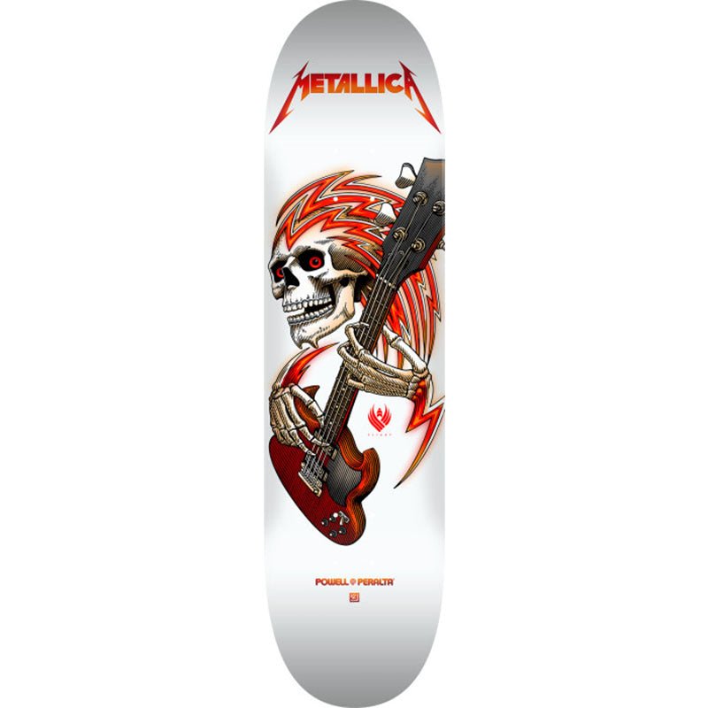 Powell Peralta Metallica Collab 8.75" x 32.95" Flight White Skateboard Deck - 5150 Skate Shop