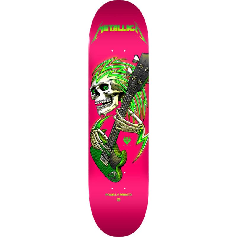 Powell Peralta Metallica Collab Flight 8" x 31.45" Hot Pink Skateboard Deck - 5150 Skate Shop