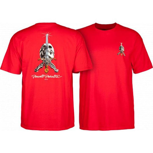 Powell Peralta Skateboards Skull & Sword Red T-Shirts-5150 Skate Shop