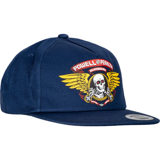 Powell Peralta Winged Ripper Snap Back Cap Navy Hat-5150 Skate Shop