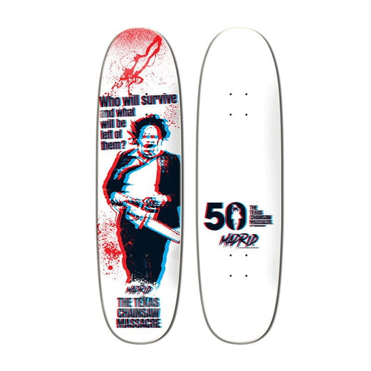 PRE-ORDER Madrid x Texas Chainsaw Massacre Survive 8.625 x 32.5" Shaped Skateboard Deck W/3D Glasses - 5150 Skate Shop