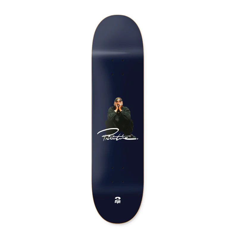 Primitive 8" x 31.75" Tupac Shakur Navy Blue Skateboard Deck - 5150 Skate Shop