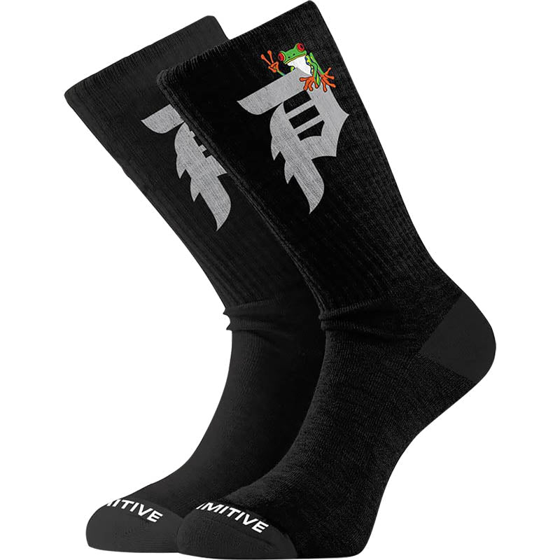 Primitive Skateboards Dirty P Gamma Black Crew Socks-5150 Skate Shop