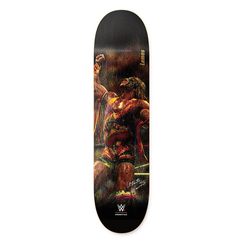 Primitive x WWE 8.25" x 31.85" LEMOS ULTIMATE WARRIOR Skateboard Deck-5150 Skate Shop