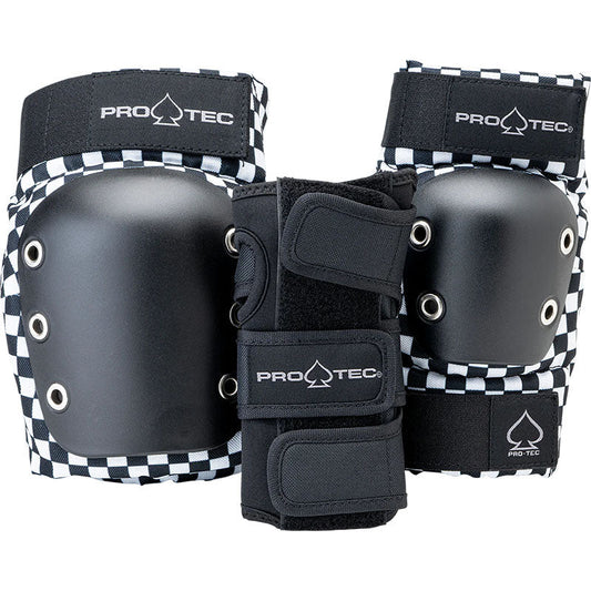 Pro-Tec JR. STREET GEAR 3 PACK - BLACK CHECKER - YOUTH MEDIUM Safety Gear-5150 Skate Shop