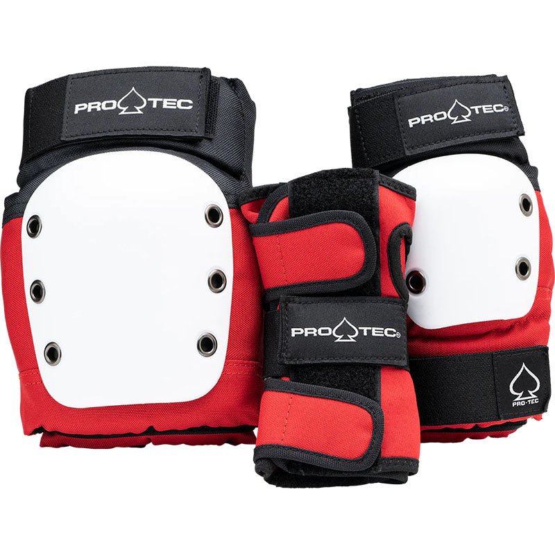 Pro-Tec Youth Small JR. STREET GEAR 3-PACK - OPEN BACK - RED WHITE BLACK Safety Gear-5150 Skate Shop