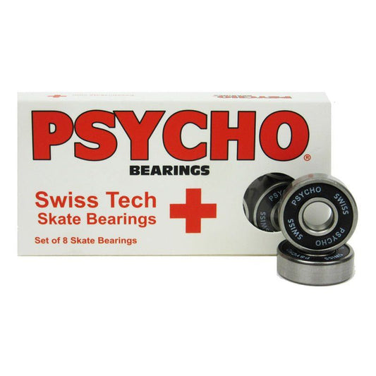 Psycho Swiss Tech Skateboard Bearings (8 Pack) 5150 Skate Shop