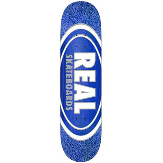 Real 8.38”x 32.25” Oval Pearl Pattern Blue Skateboard Deck-5150 Skate Shop