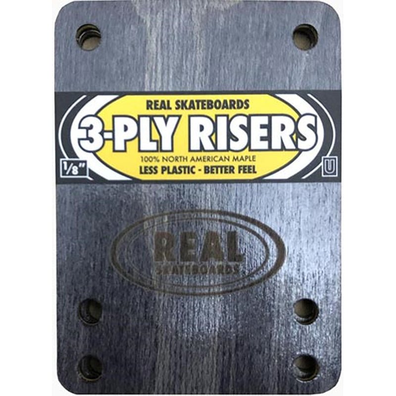 Real Skateboards 1/8" 3-Ply Wooden Universal Risers 2pk - 5150 Skate Shop