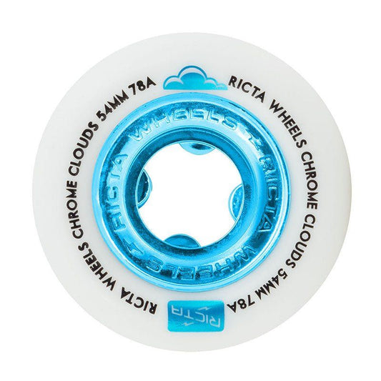 Ricta 54mm 78a Chrome Clouds Blue Skateboard Wheels 4pk 5150 Skate Shop