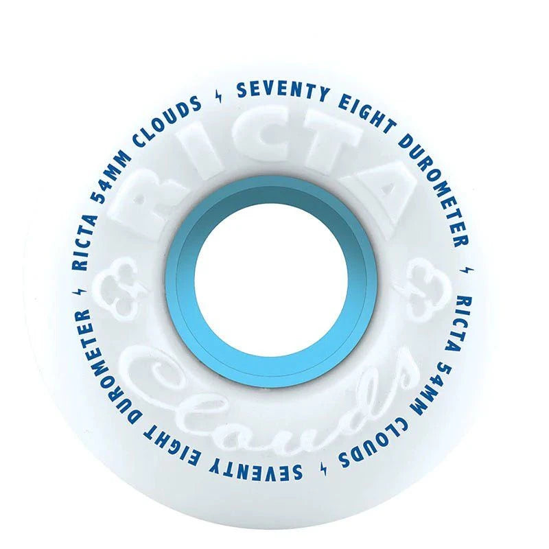 Ricta 54mm 78a Clouds White Skateboard Wheels 4pk 5150 Skate Shop
