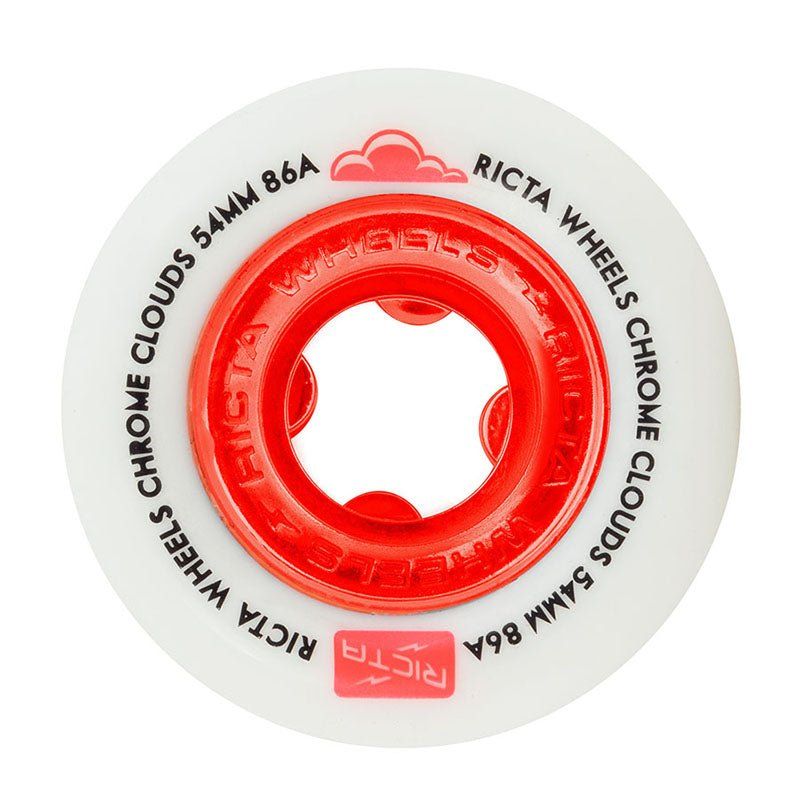 Ricta 54mm 86a Chrome Clouds Red Skateboard Wheels 4pk 5150 Skate Shop