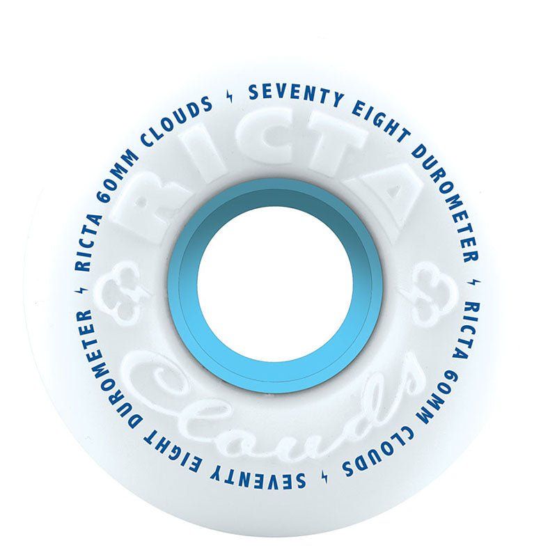Ricta 60mm 78a  Clouds White Skateboard Wheels 4pk 5150 Skate Shop