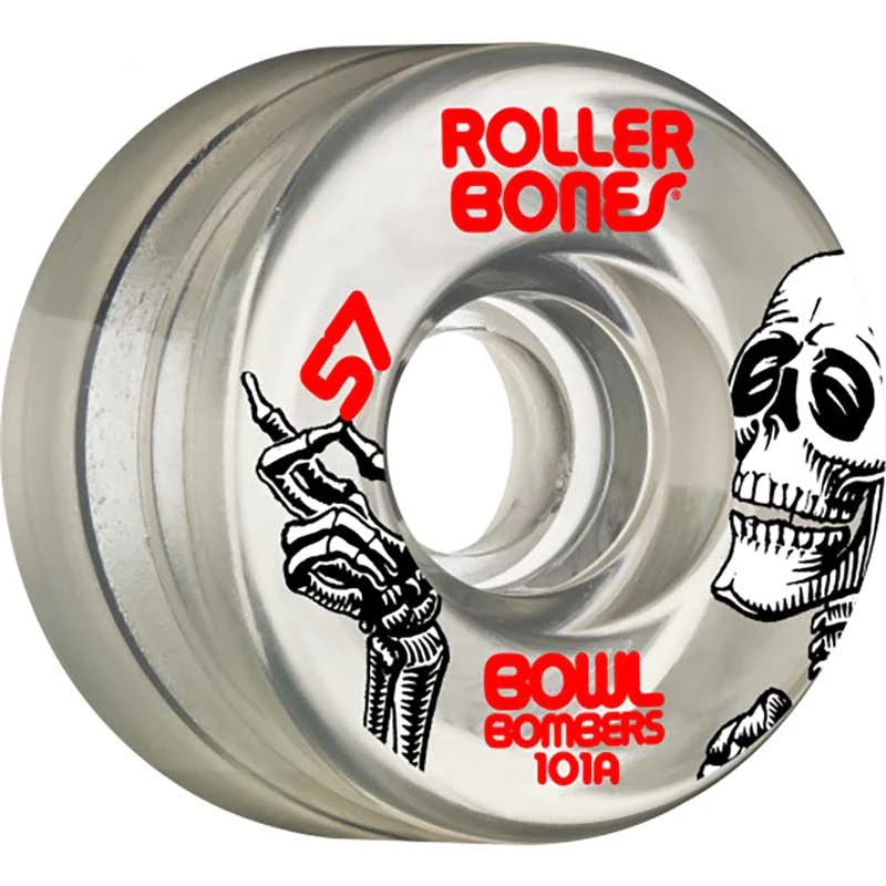 RollerBones 57mm 101A Bowl Bombers Clear Roller Skate Wheels 8pk - 5150 Skate Shop