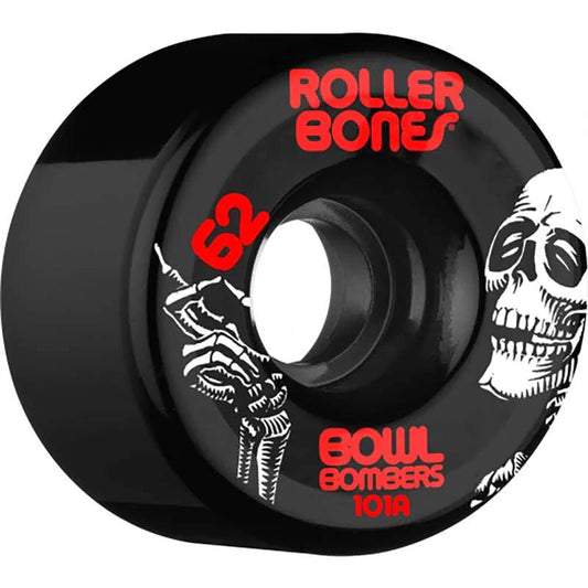 RollerBones 62mm 101A Bowl Bombers Black Roller Skate Wheels 8pk - 5150 Skate Shop