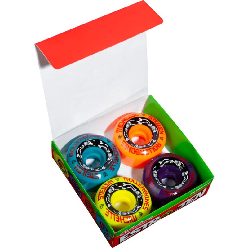 RollerBones 62mm 101A Michelle Steilen Assorted Color Roller Skate Wheels 4pk-5150 Skate Shop