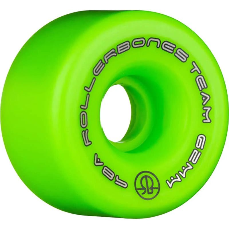 RollerBones 62mm 98A Team Logo Green Roller Skate Wheels 8pk-5150 Skate Shop