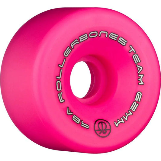 RollerBones 62mm 98A Team Logo Pink Roller Skate Wheels 8pk 5150 Skate Shop