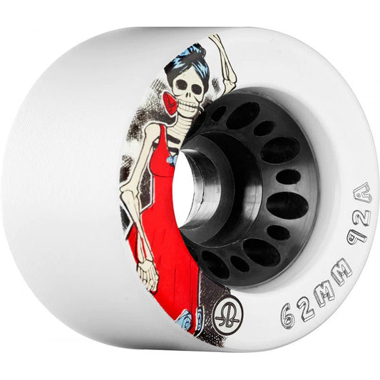 RollerBones Day of the Dead Speed wheel 62mm x 92a White 4pk - 5150 Skate Shop