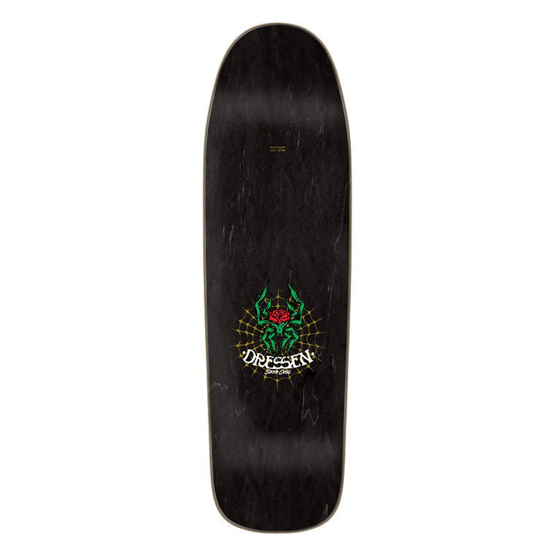 Santa Cruz 9.30" x 32.36" Dressen Rose Cross Two Shaped Skateboard Deck-5150 Skate Shop