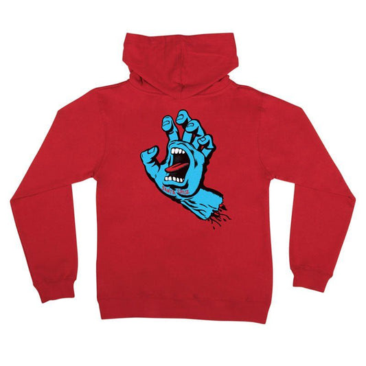 Santa Cruz Screaming Hand P/O Hooded Midweight Sweatshirt Youth Red 5150 Skate Shop
