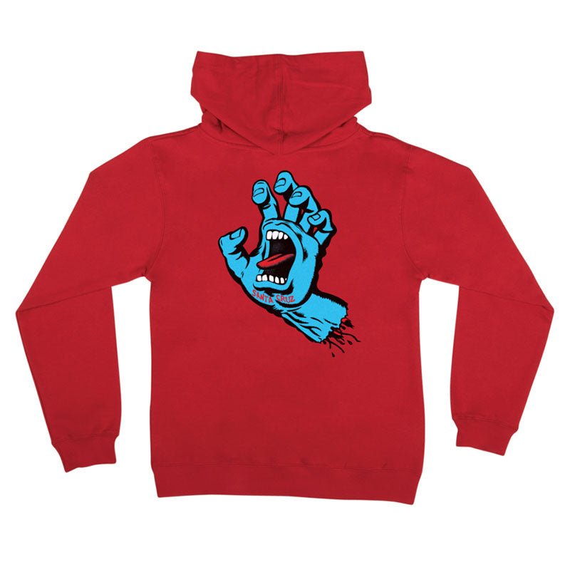 Santa Cruz Screaming Hand P/O Hooded Midweight Sweatshirt Youth Red - 5150 Skate Shop