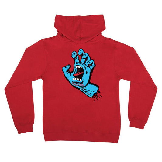 Santa Cruz Screaming Hand P/O Hooded Midweight Sweatshirt Youth Red-5150 Skate Shop