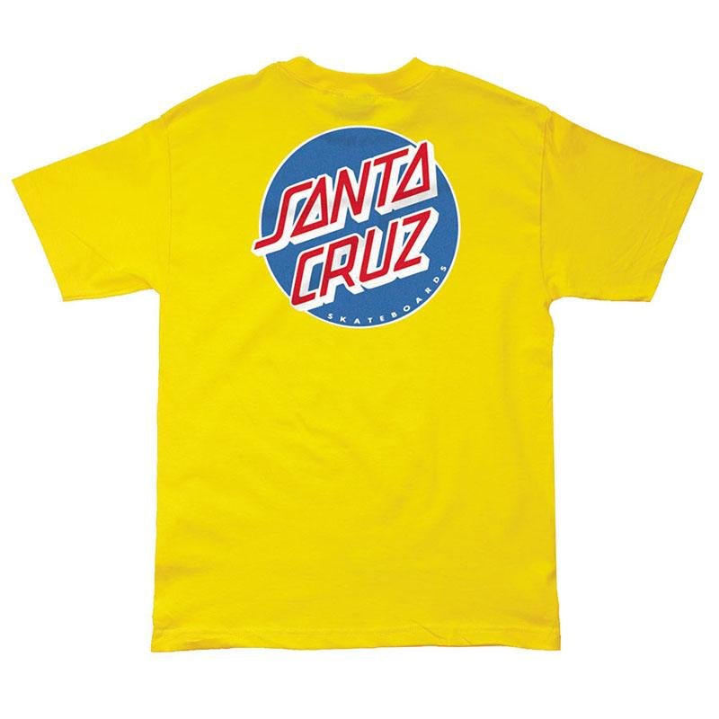 Santa Cruz Skateboards Dot Regular S/S Yellow Mens T-Shirts-5150 Skate Shop
