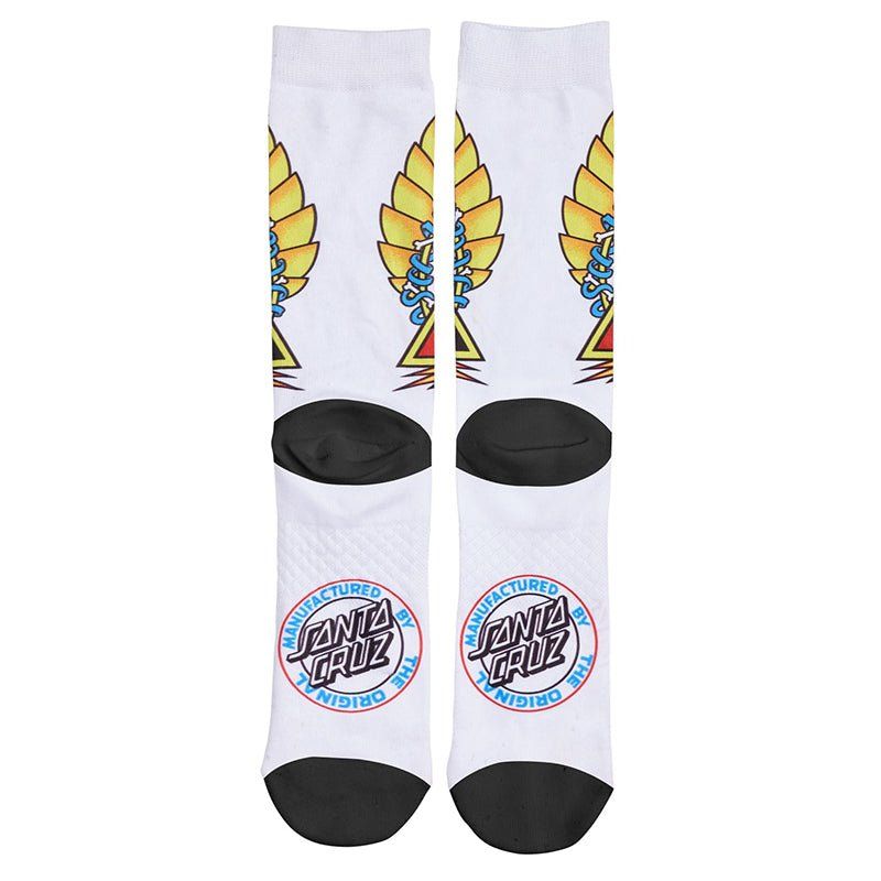 Santa Cruz (White) Natas Screaming Panther Mens Socks 1pr 5150 Skate Shop