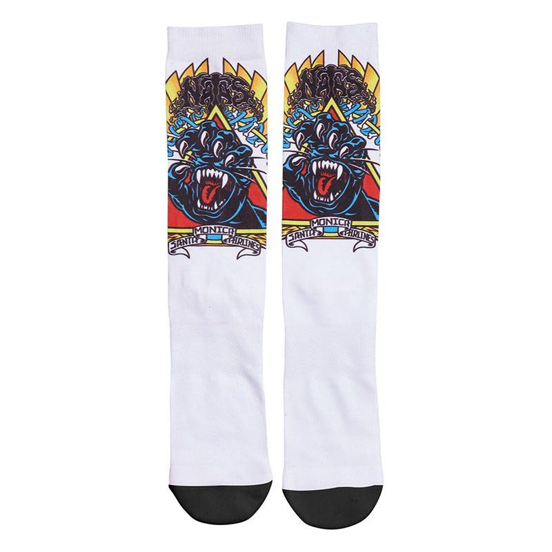 Santa Cruz (White) Natas Screaming Panther Mens Socks 1pr 5150 Skate Shop