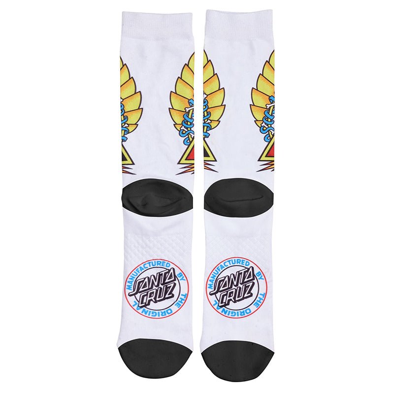 Santa Cruz (White) Natas Screaming Panther Mens Socks-5150 Skate Shop