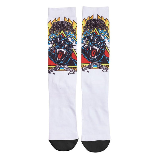Santa Cruz (White) Natas Screaming Panther Mens Socks - 5150 Skate Shop