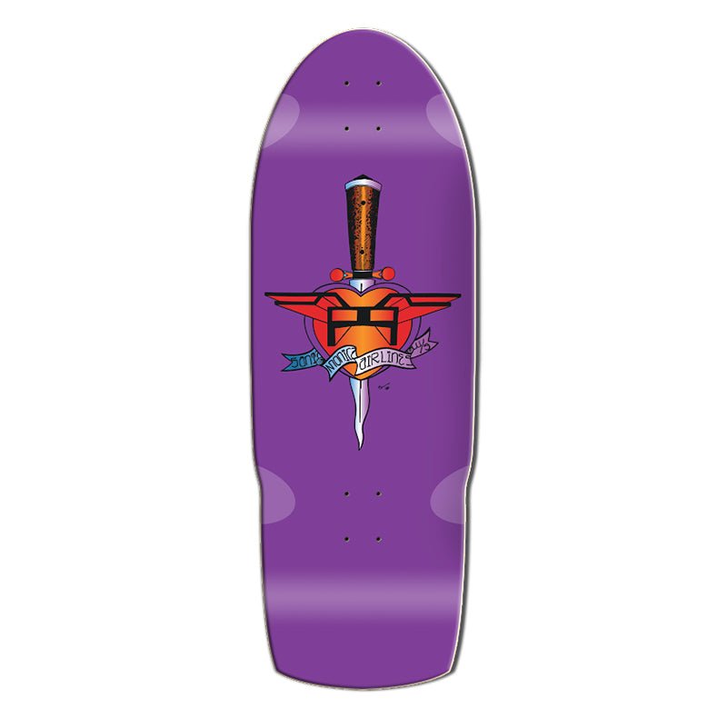 Santa Monica Airlines 10.5" x 31" PURPLE Heart Attach (SMA)Limited Signed & Numbered Skateboard Deck (PRE-ORDER) - 5150 Skate Shop