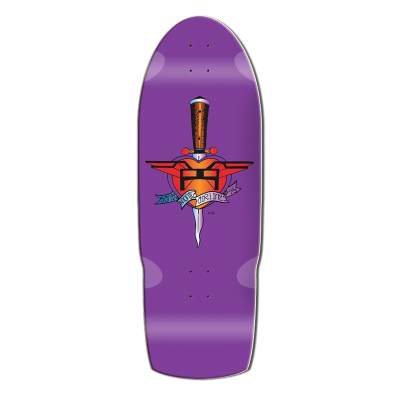 Santa Monica Airlines 10.5" x 31" PURPLE Heart Attach (SMA)Limited Signed & Numbered Skateboard Deck-5150 Skate Shop