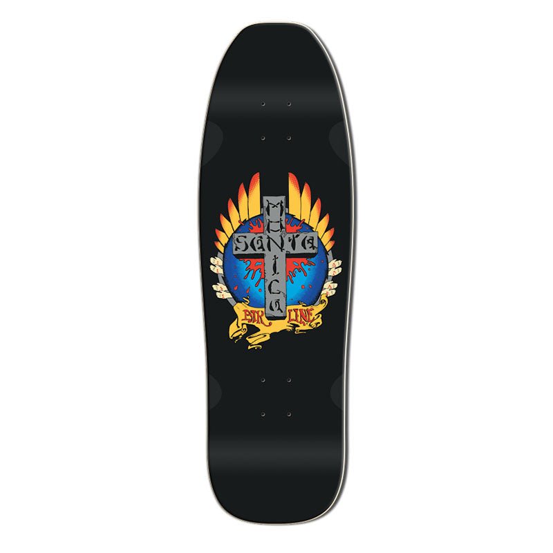 Santa Monica Airlines 9.5" x 31" Black Dip Stigmata Skateboard Deck - 5150 Skate Shop